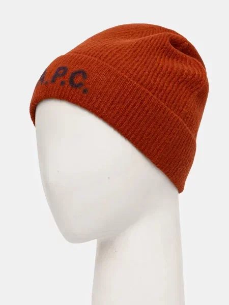Вовняна шапка A.P.C. bonnet harry вовна коричневий