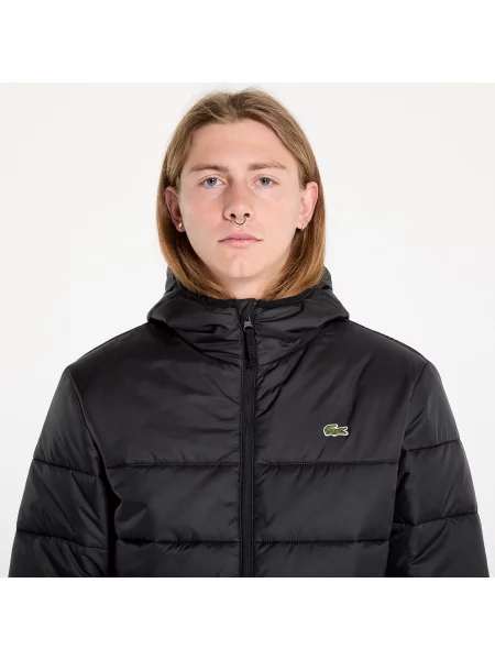Яке LACOSTE Water-Repellent Quilted Puffer Jacket Black/ Black L черно
