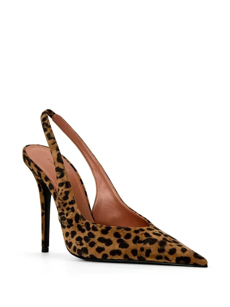 Pantofi cu toc Amina Muaddi slingback maro