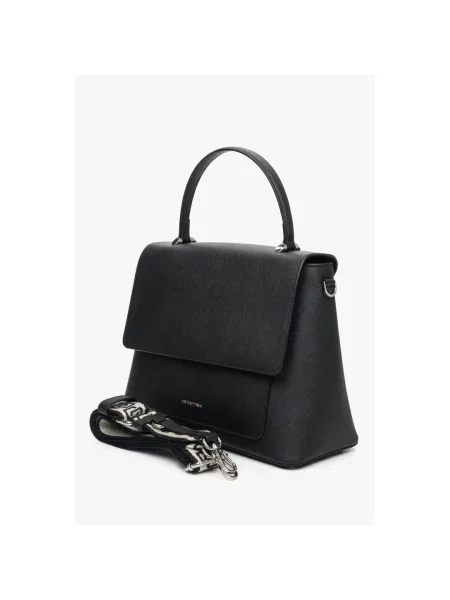 Сумка-трапеція шкіряна Cromia Perla чорна