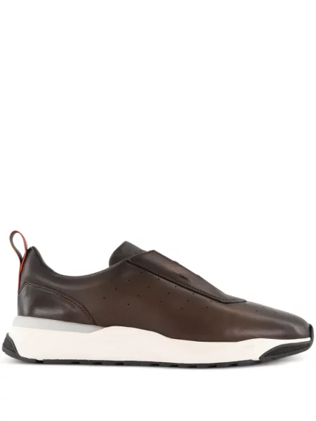 Sneakerși Santoni din piele maro