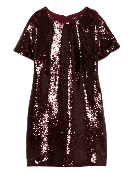 Rochie mini Maje cu paiete scurtă de costum roșu