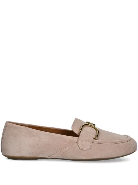 Pantofi loafer Geox din piele de căprioară cu cataramă maro