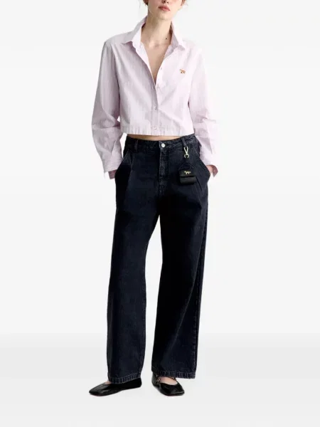 Szerokie jeansy Maison Kitsune czarne