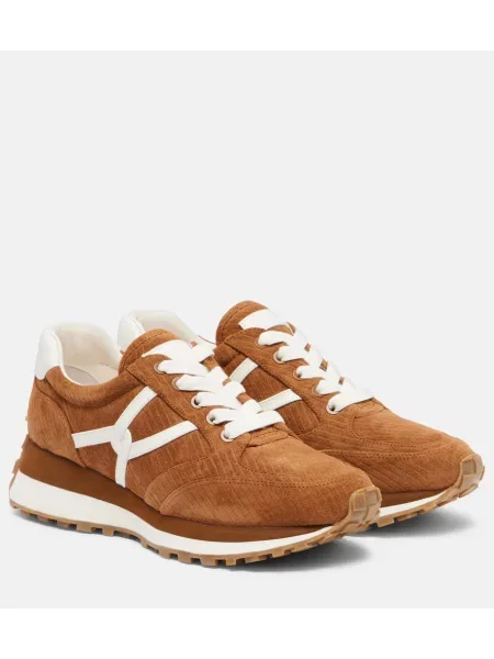 Sneakerși Veronica Beard de catifea cord maro