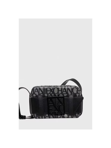 Torebka crossbody Armani Exchange z nadrukiem czarna