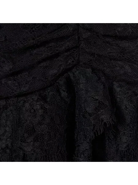 Μάξι φόρεμα Alessandra Rich με δαντέλα με halter λαιμόκοψη μαύρο