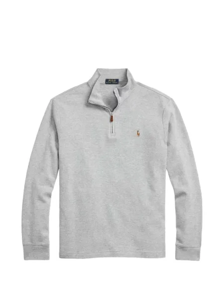Tricou polo Polo Ralph Lauren cu autograf cu 5 buzunare în carouri gri