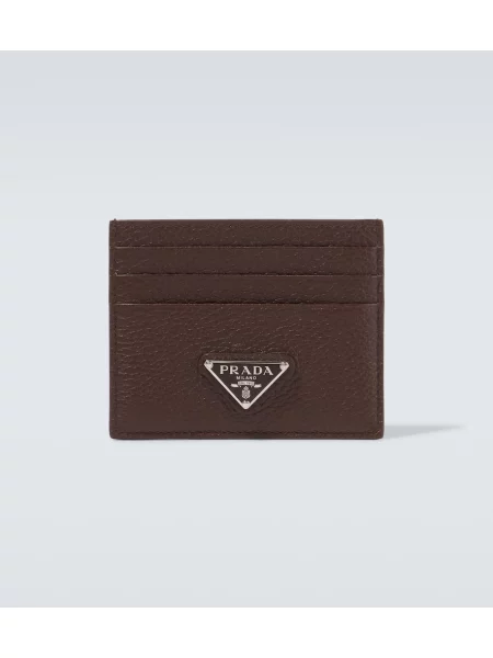 Usnjena denarnica Prada rjava