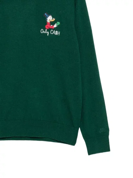 Pulover Mc2 Saint Barth cu decolteu rotund verde