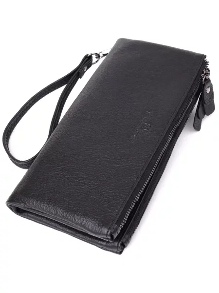 Кожаный кошелек St Leather Accessories черный