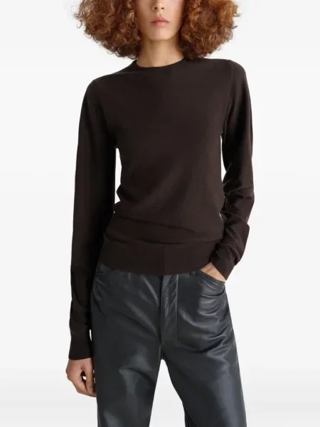 Pulover Lemaire de lână cu decolteu rotund roșu