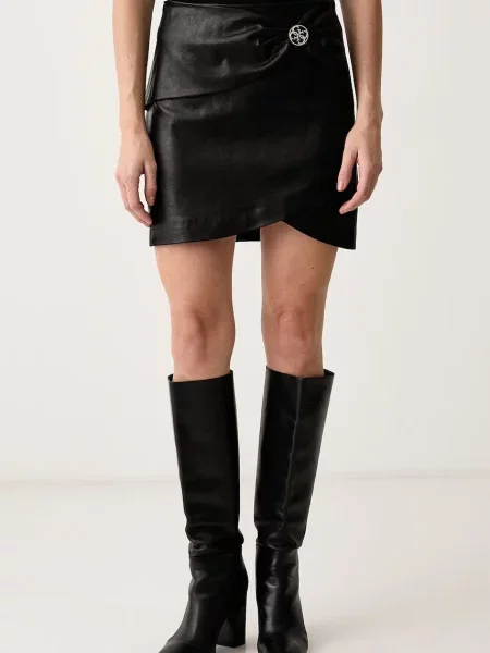 Guess fustă cu vâscoză LUCIA negru