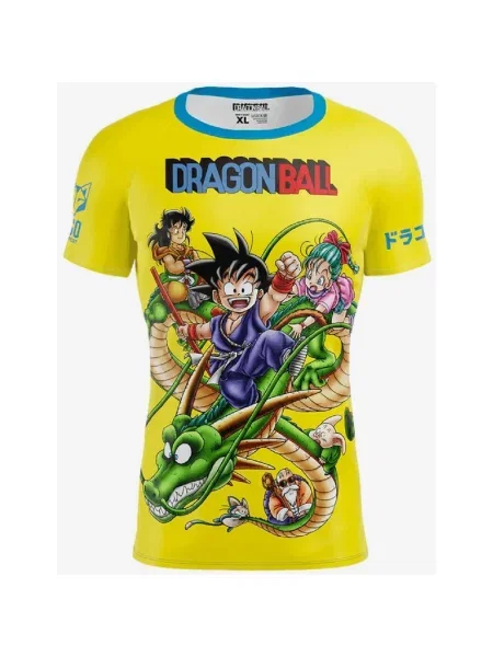 Koszulka Otso Dragon Ball z krótkim rękawem intensywnie żółta XL niebieska