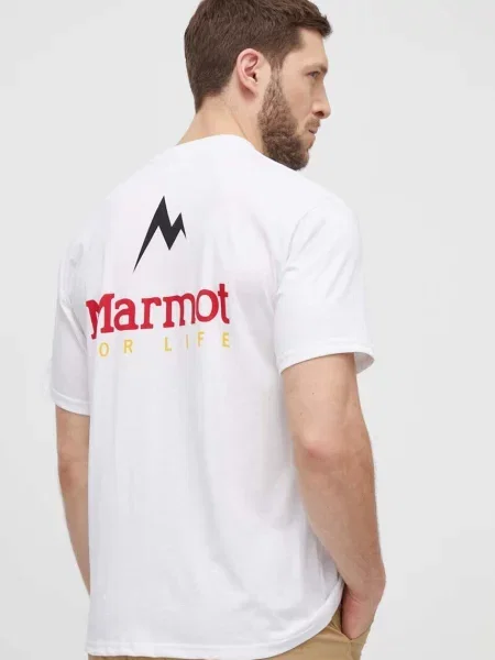 Спортна тениска Marmot Marmot For Life с принт бяло