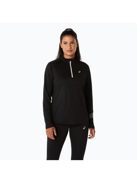 Longsleeve do biegania ASICS Icon Zip LS Top performance black czarny