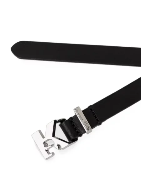 Кожаный колан Karl Lagerfeld Jeans с автограф черно