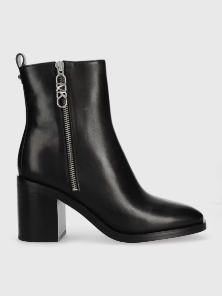 Кожени боти MICHAEL Michael Kors Regan с висок черно