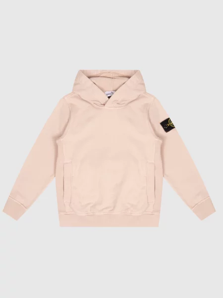 Дитяче худі з патчем логотипа Stone Island бежеве