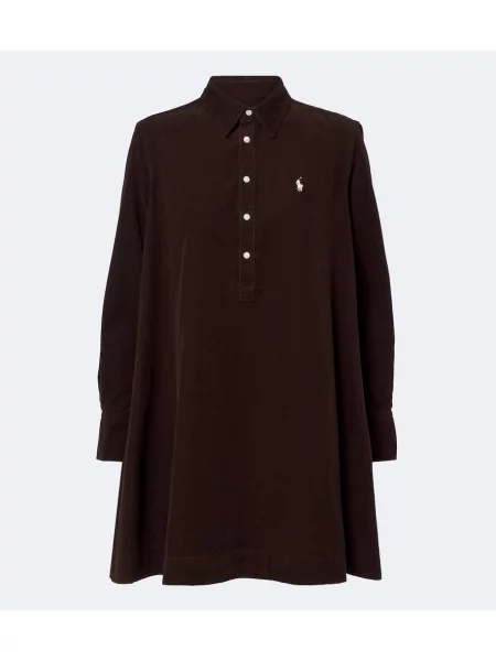 Rochie Polo Ralph Lauren de catifea cord maro