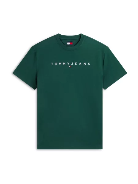 Tommy Jeans Tricou verde închis alb
