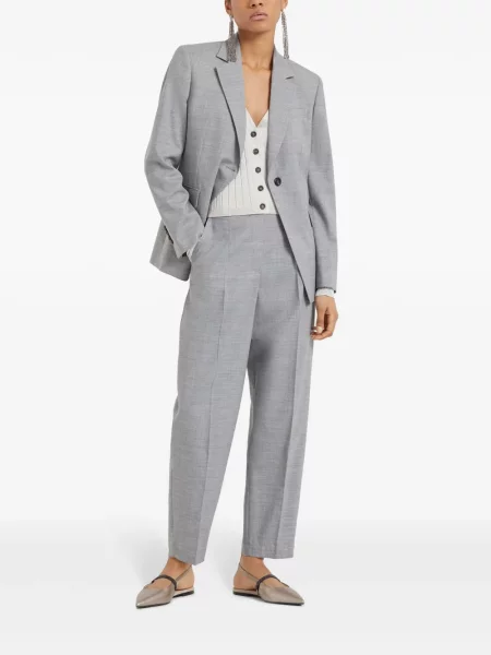 Cardigan Brunello Cucinelli cu decolteu în V gri