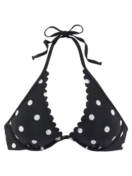 LASCANA Bikini zgornji del črna bela