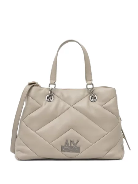 Matlasat geantă shopper Armani Exchange din piele