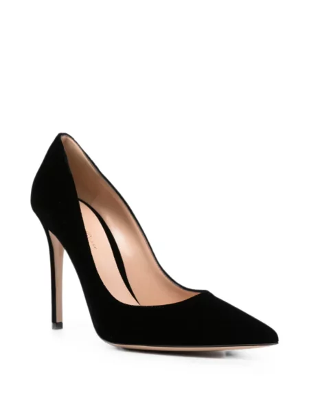 Pantofi cu toc Gianvito Rossi de catifea negru