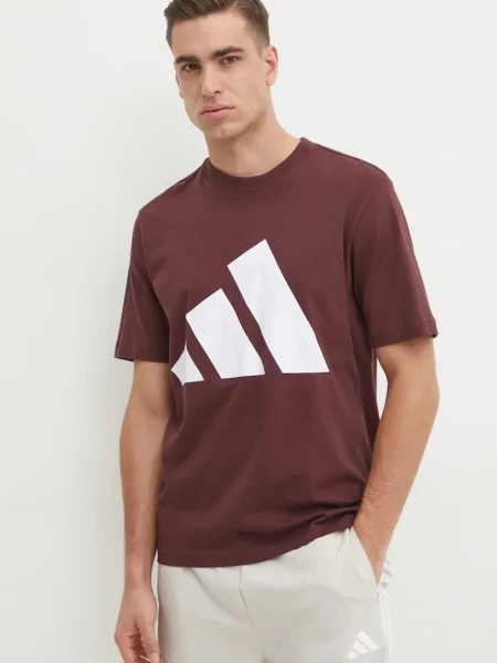 Тениска adidas Essentials с принт бордо