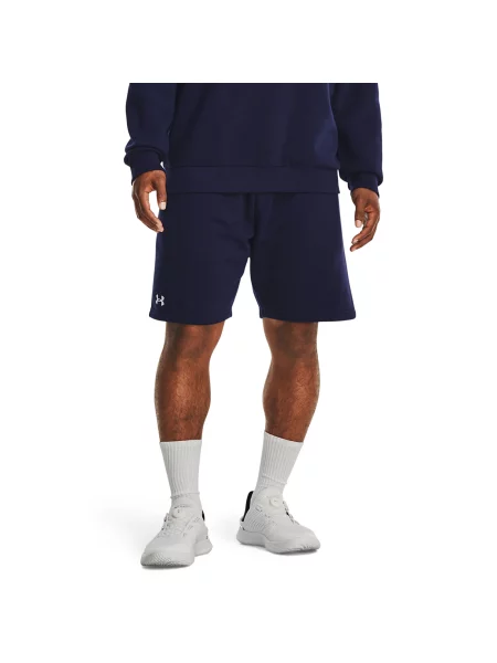 Βερμούδες Under Armour Rival Fleece Shorts Midnight Navy/ White M λευκό