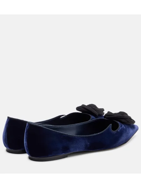 Balerini Roger Vivier de catifea albastru