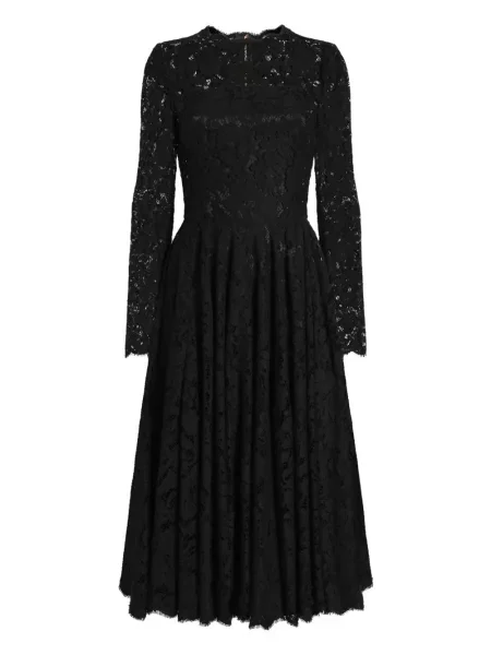 Rochie maxi Dolce & Gabbana din dantelă până la genunchi de costum negru