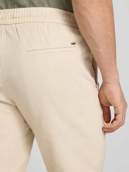 Szorty w kroju regular fit z mieszanki bawełny i lnu model LINUS' Only & Sons beżowe