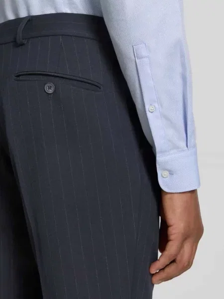 Spodnie garniturowe o kroju slim fit z dodatkiem model PETER' Selected Homme granatowe