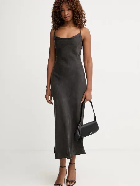 Guess білизняна сукня з віскозою AKILINA