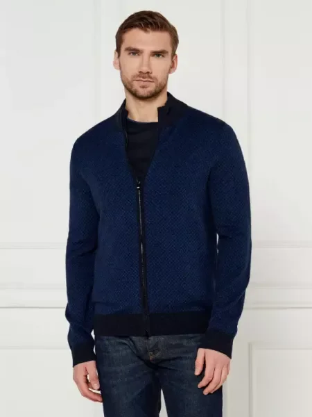 BOSS BLACK De lână cardigan H-Eltorno negru