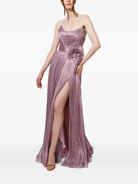 Rochie maxi Iris Serban cu buline roz