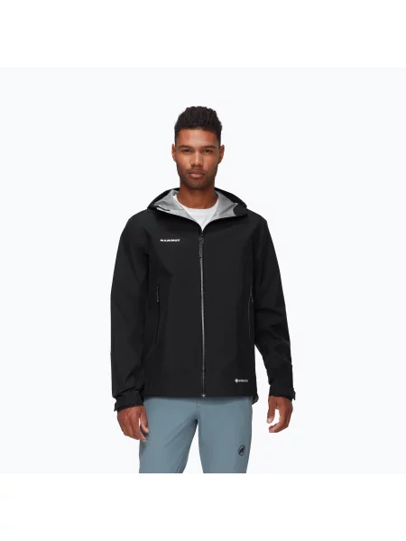 Geacă de ploaie pentru bărbați Mammut Crater Light HS Hooded Jacket black negru