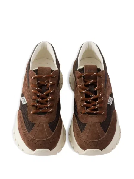 Sneakerși Prada din piele de căprioară maro