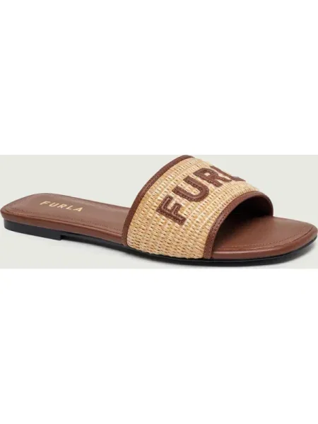 Furla De piele șlapi FURLA BREZZA maro