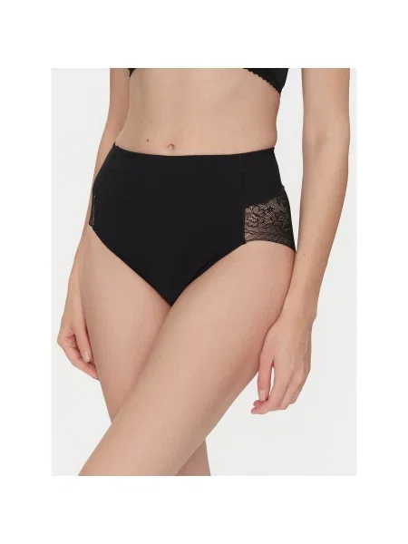 YSABEL MORA Klasične spodnje hlačke z visokim pasom črna