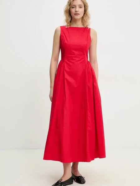 Answear Lab rochie din rosu maxi evazati