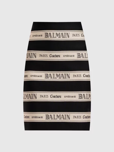 Спідниця міні з логотипом Balmain чорна