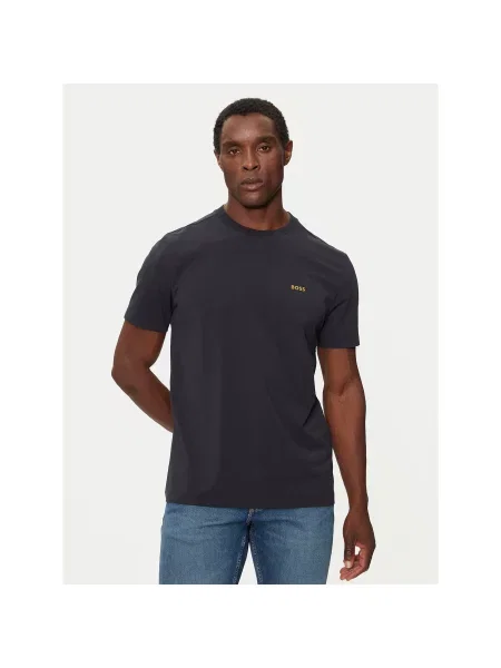 Boss T-shirt Tamnoplava Regular Fit plava