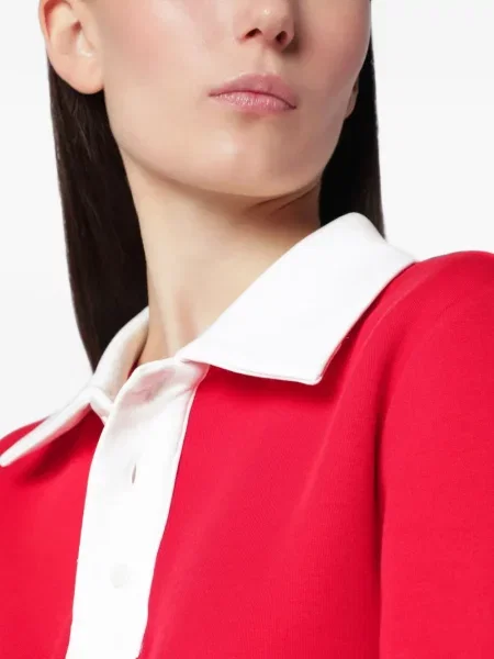 Gulerat lung tricou polo Aliita roșu