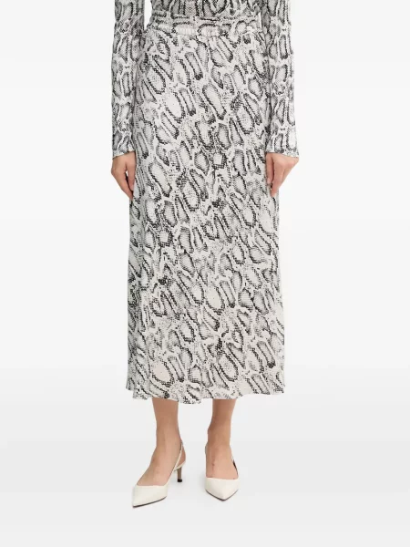 Fustă midi Marc Aurel până la genunchi alb