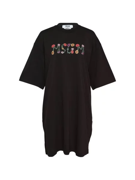 Rochie tip cămașă Msgm cu model floral negru