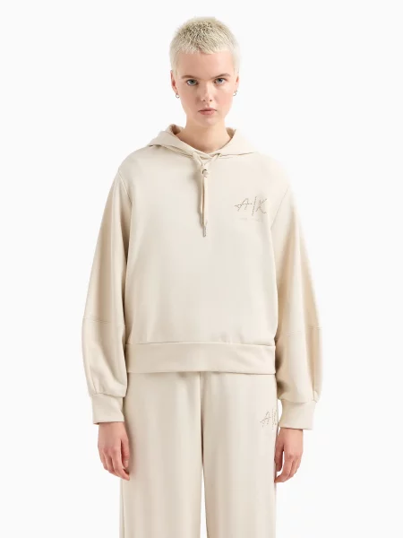 Худі Armani Exchange Logo Signature бежевий