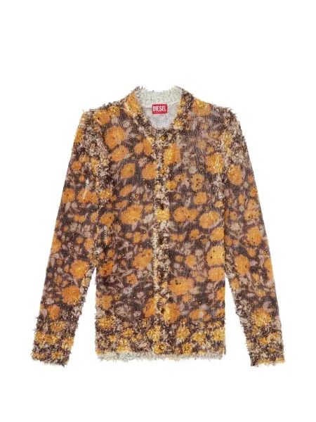 Cardigan Diesel cu model floral maro